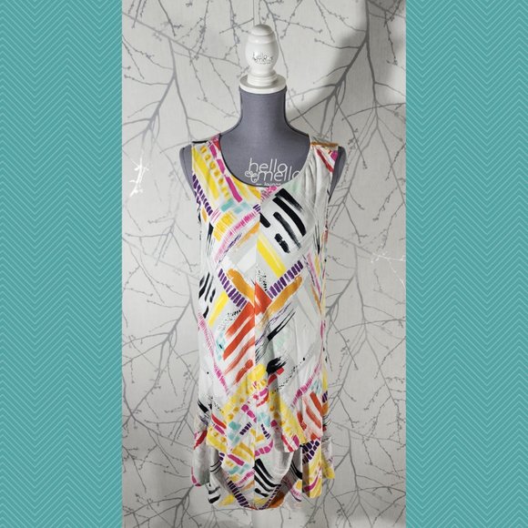 Habitat Colorful Abstract Brushstrokes Printed Shift Dress - Picture 1 of 4